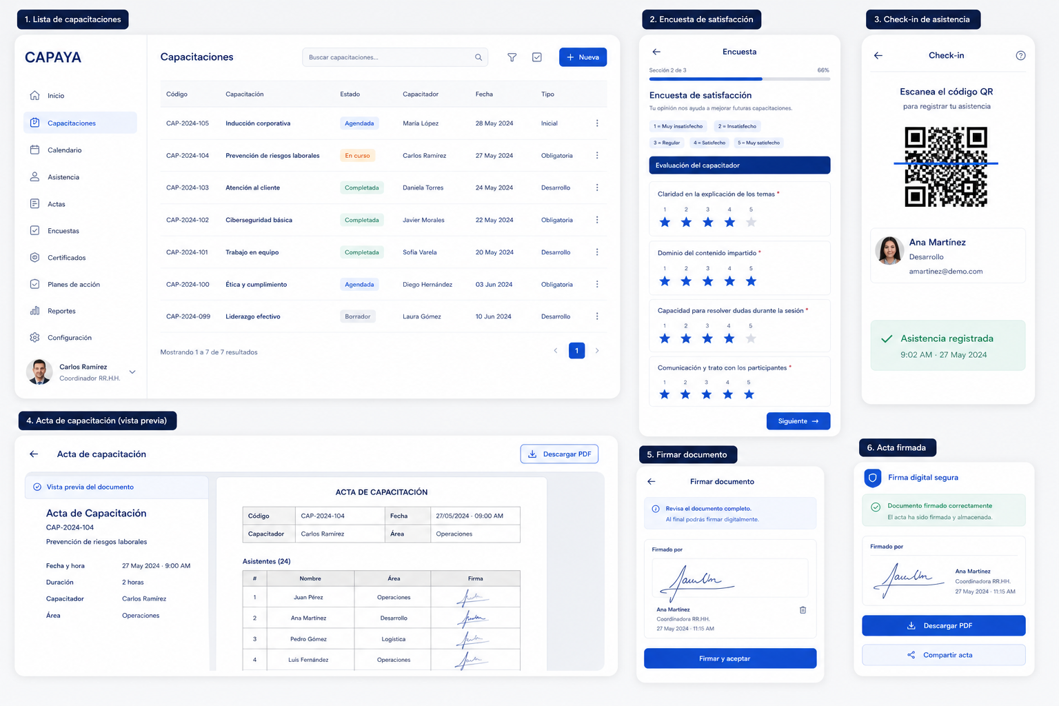 CAPAYA — Capacitaciones con trazabilidad real